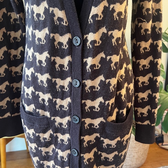 H&M Brown Horse Print Cardigan Sz M - Picture 5 of 13